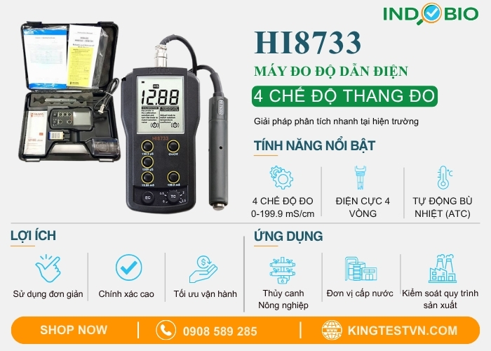 Thông số máy đo độ dẫn điện Hanna HI8733